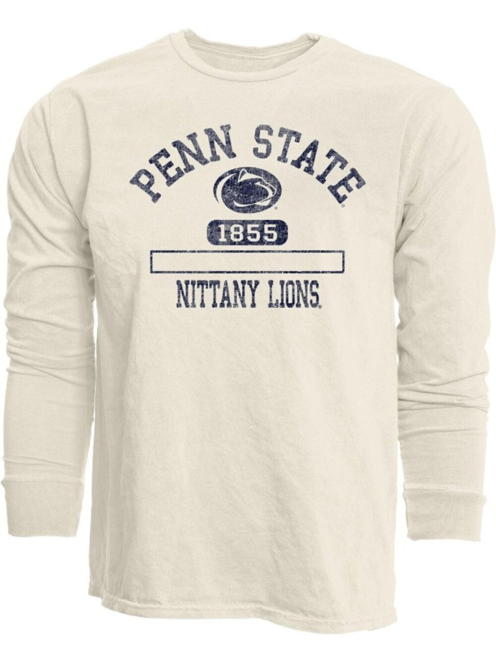 Unisex Long Sleeve Ivory Dyed T-Shirt - NCAA Officially Licensed, Soft Ringspun